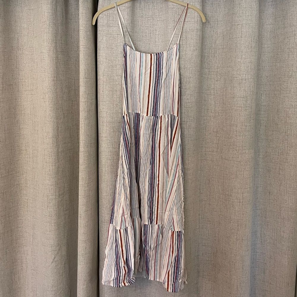 Crossback Stripe Midi Dress